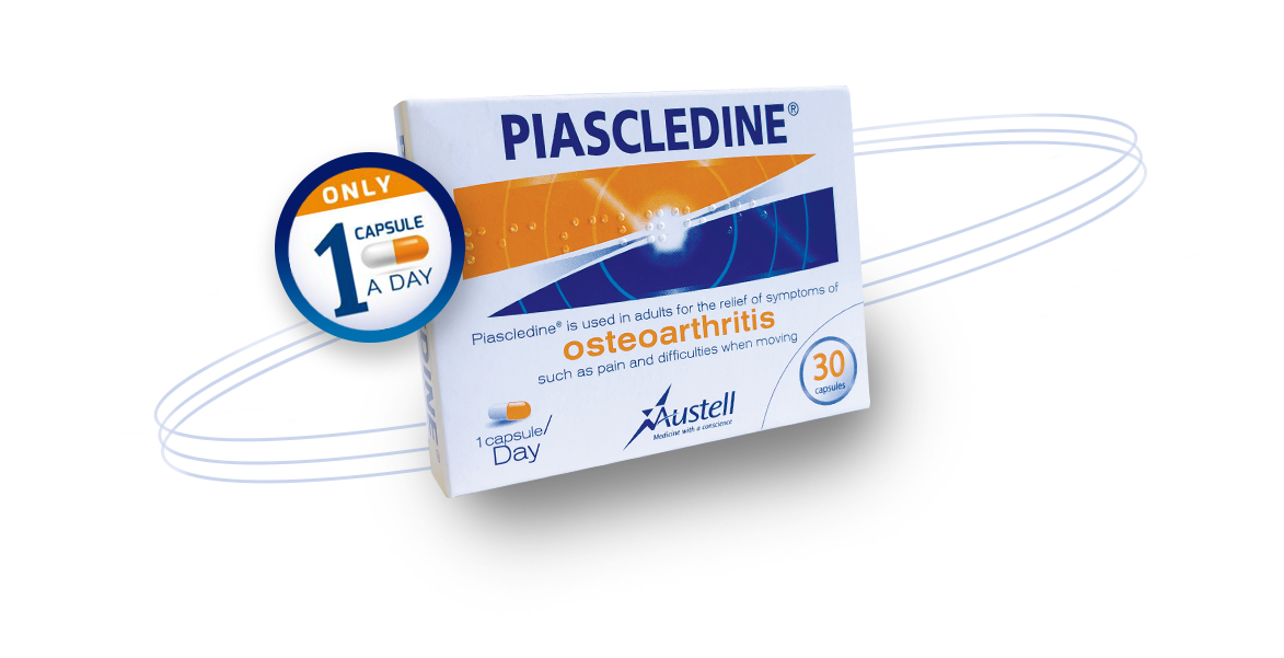 A box of piascledine, a supplement used to prevent osteoarthritis